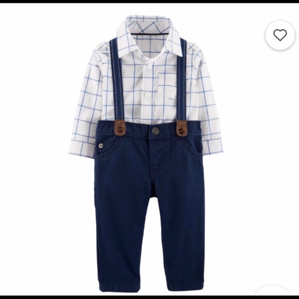 Boys matching khaki and button down outfit